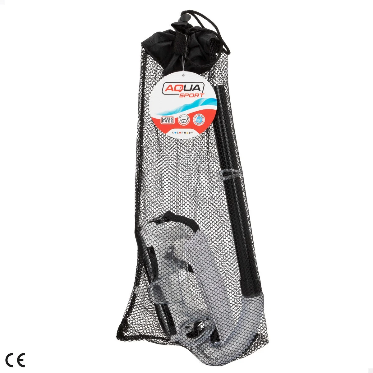 Gafas de Buceo con Tubo AquaSport Negro Rojo (6 Unidades)