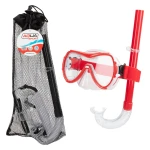 Gafas de Buceo con Tubo AquaSport Negro Rojo (6 Unidades)