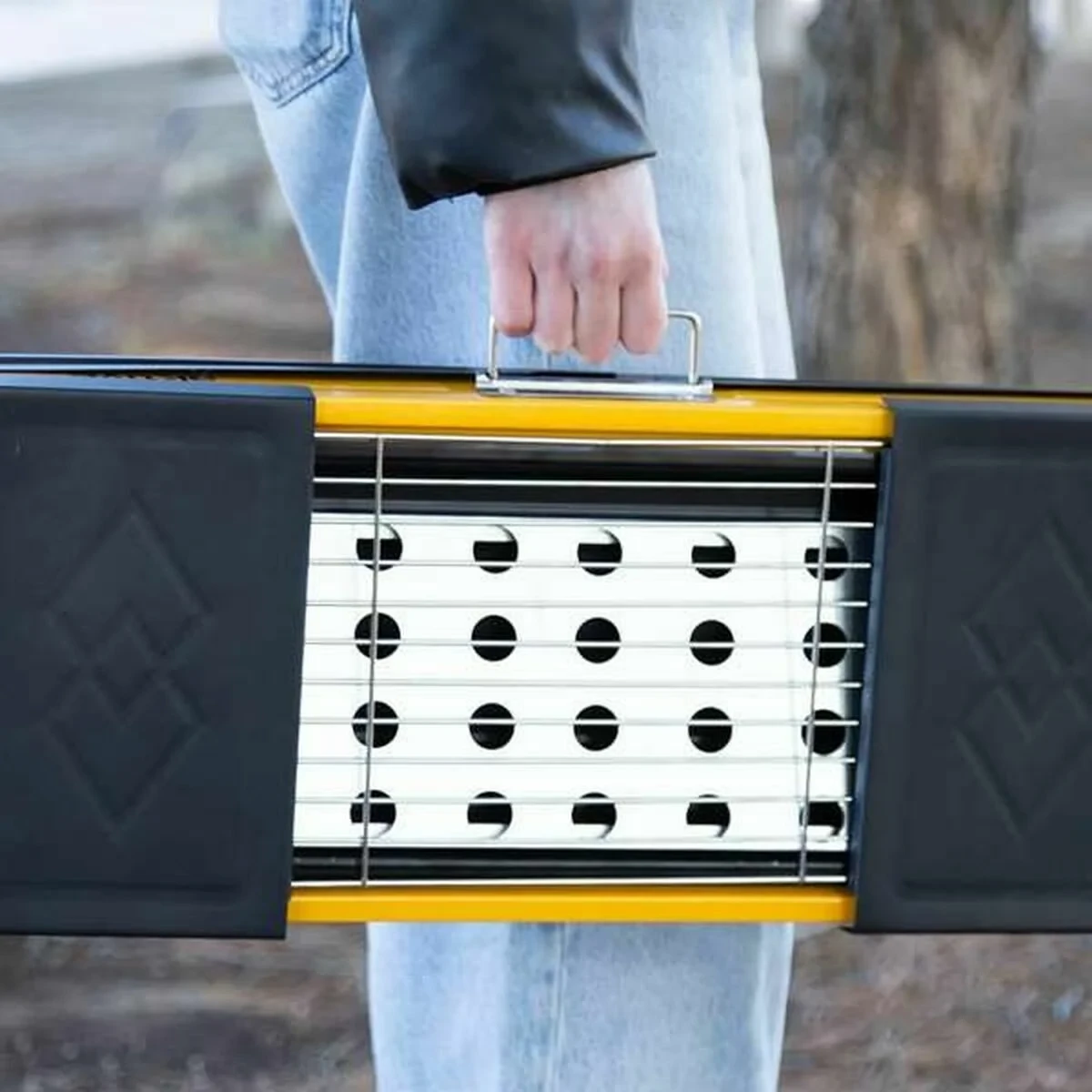 Barbacoa Portátil Aktive Acero 89 x 32 x 22 cm Amarillo