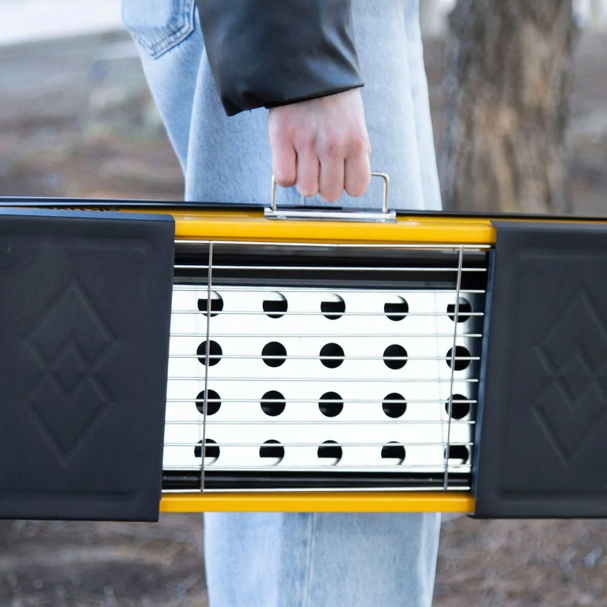 Barbacoa Portátil Aktive Acero 89 x 32 x 22 cm Amarillo