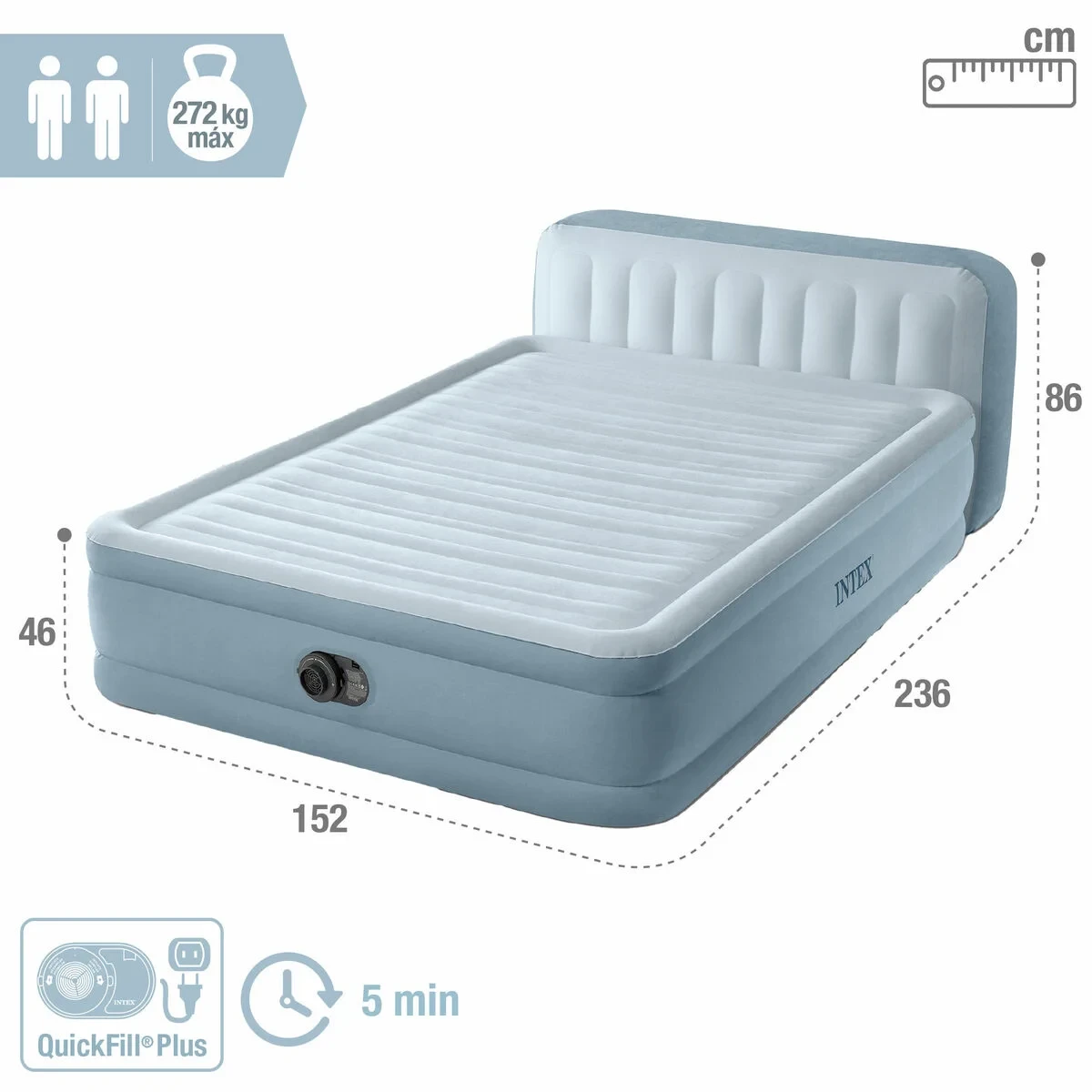 Cama Hinchable Intex 152 x 86 x 236 cm