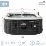 Spa Hinchable Intex 4 personas 795 L