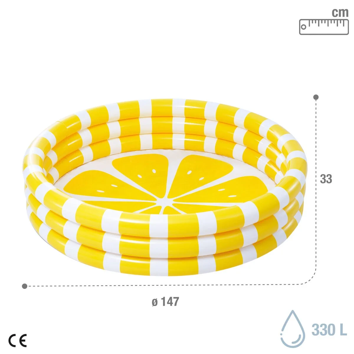 Piscina Hinchable para Niños Intex Limón 147 x 33 x 147 cm Amarillo (6 Unidades)