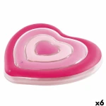 Colchoneta Hinchable Intex Corazón 135 x 155 x 25 cm Rosa (6 Unidades)