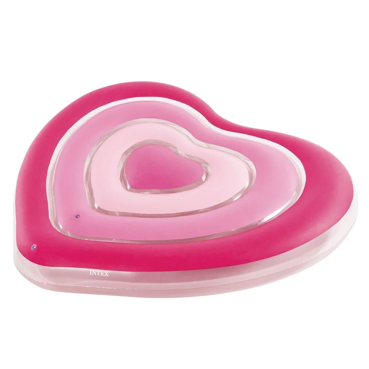 Colchoneta Hinchable Intex Corazón 135 x 155 x 25 cm Rosa (6 Unidades)
