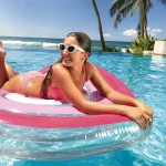 Colchoneta Hinchable Intex Corazón 135 x 155 x 25 cm Rosa (6 Unidades)