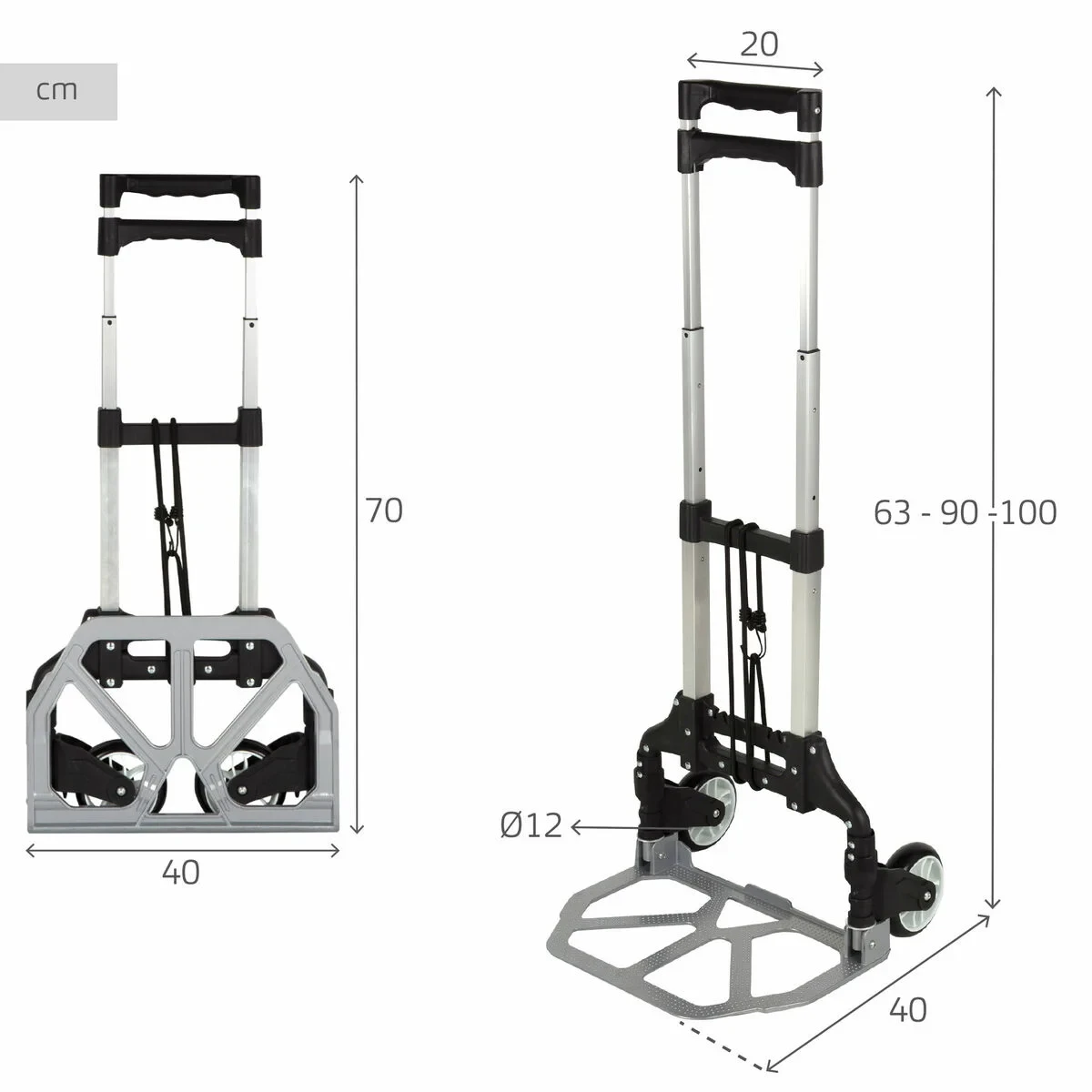 Carro Multiusos Aktive 40 x 100 x 40 cm (2 Unidades)