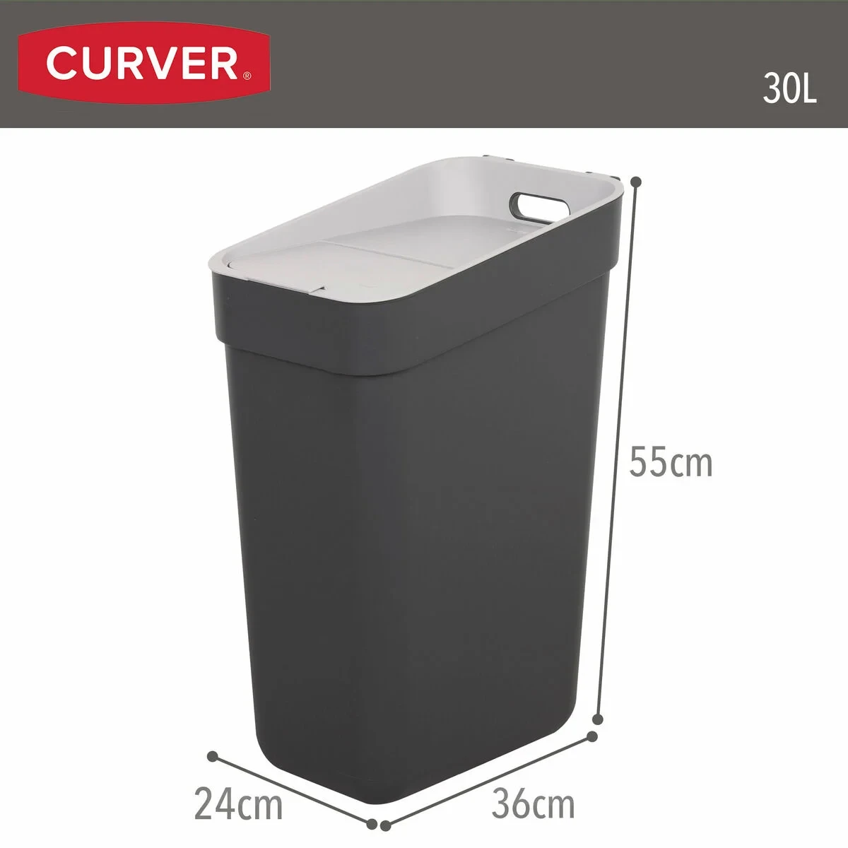 Cubo de basura Curver Gris Plástico 30 L (6 Unidades)