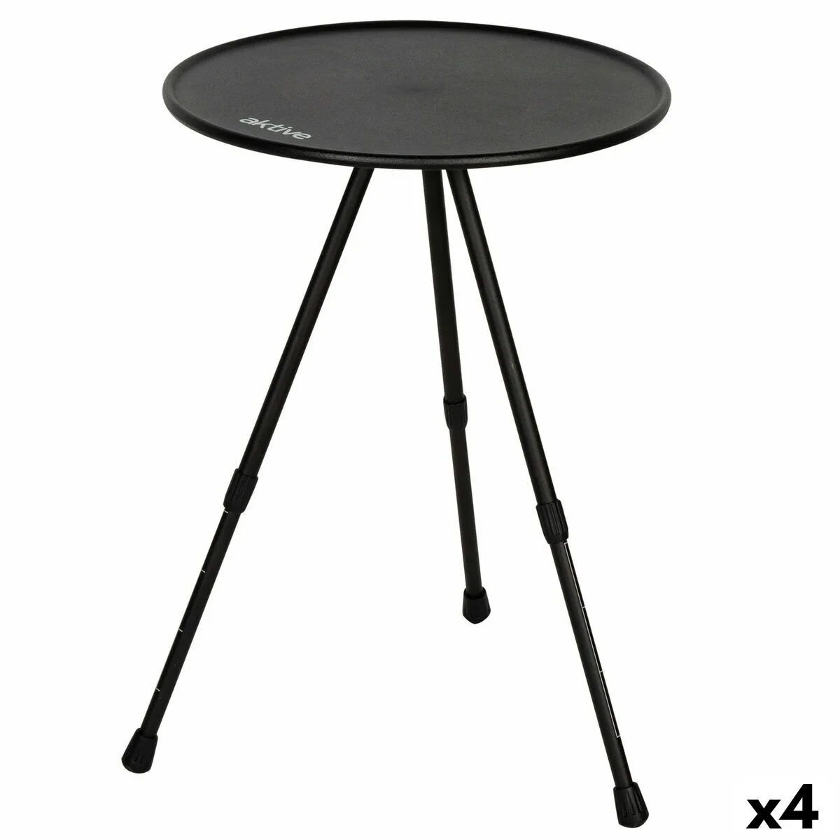 Mesa Plegable Aktive Negro 37 x 55 x 37 cm (4 Unidades)