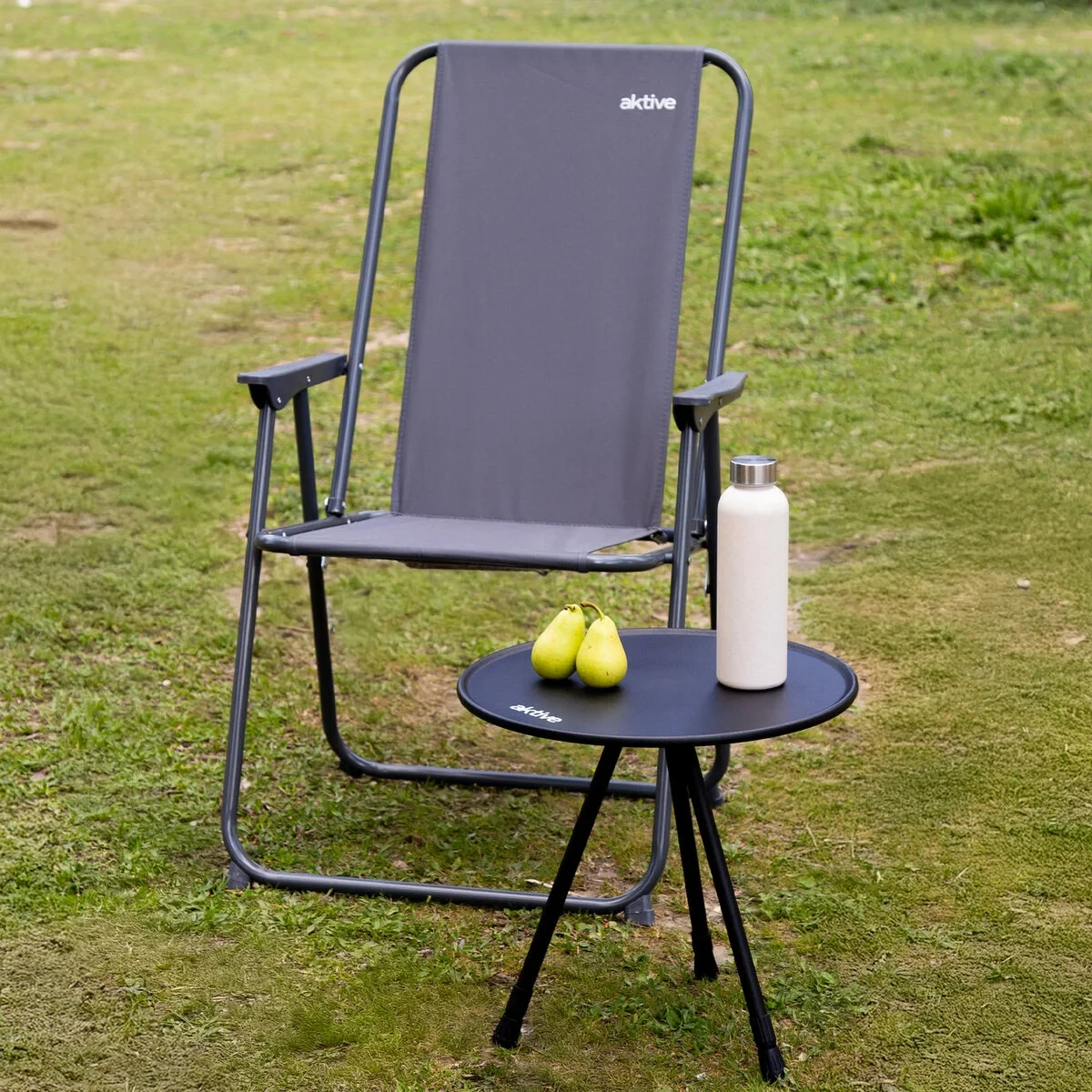 Mesa Plegable Aktive Negro 37 x 55 x 37 cm (4 Unidades)