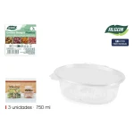 Bandejas para Alimentos Reutilizables Algon OPS 750 ml 18,7 x 15,3 x 5 cm (3 Piezas) (24 Unidades)
