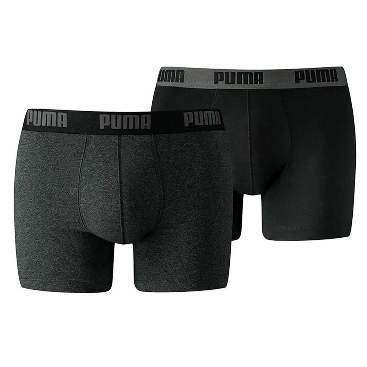 Boxer Puma Basic Negro/Gris (2 uds)