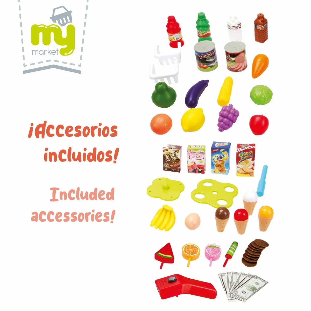 Supermercado de Juguete 66 x 68 x 25 cm 2 Unidades