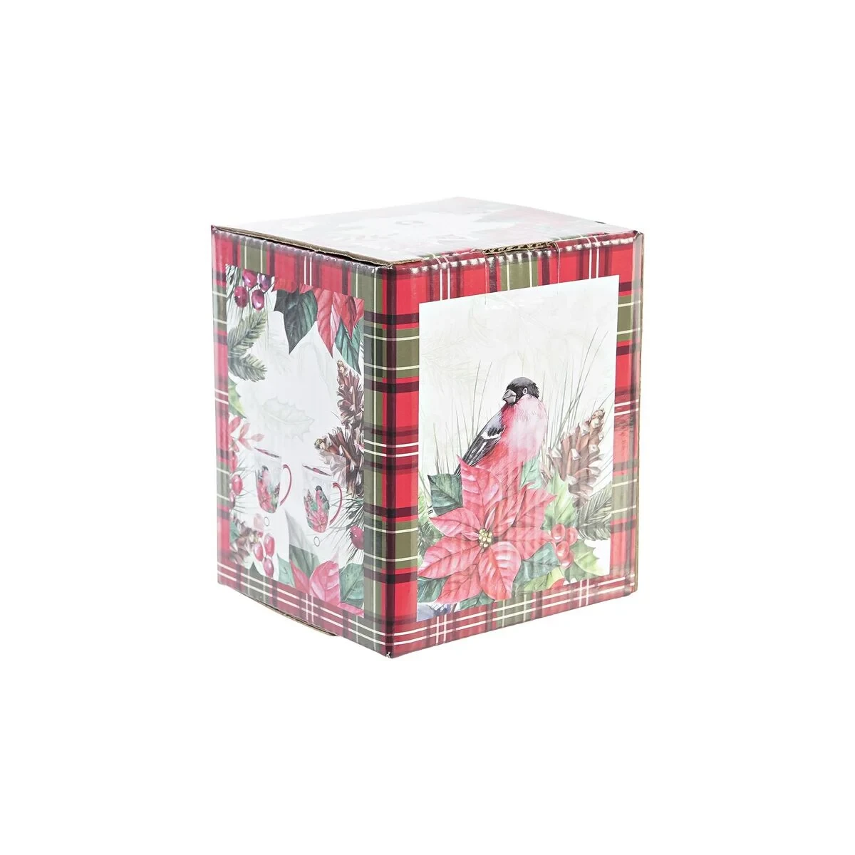 Taza para Infusión DKD Home Decor Pájaro Porcelana Rojo Verde (380 ml) (2 Unidades)