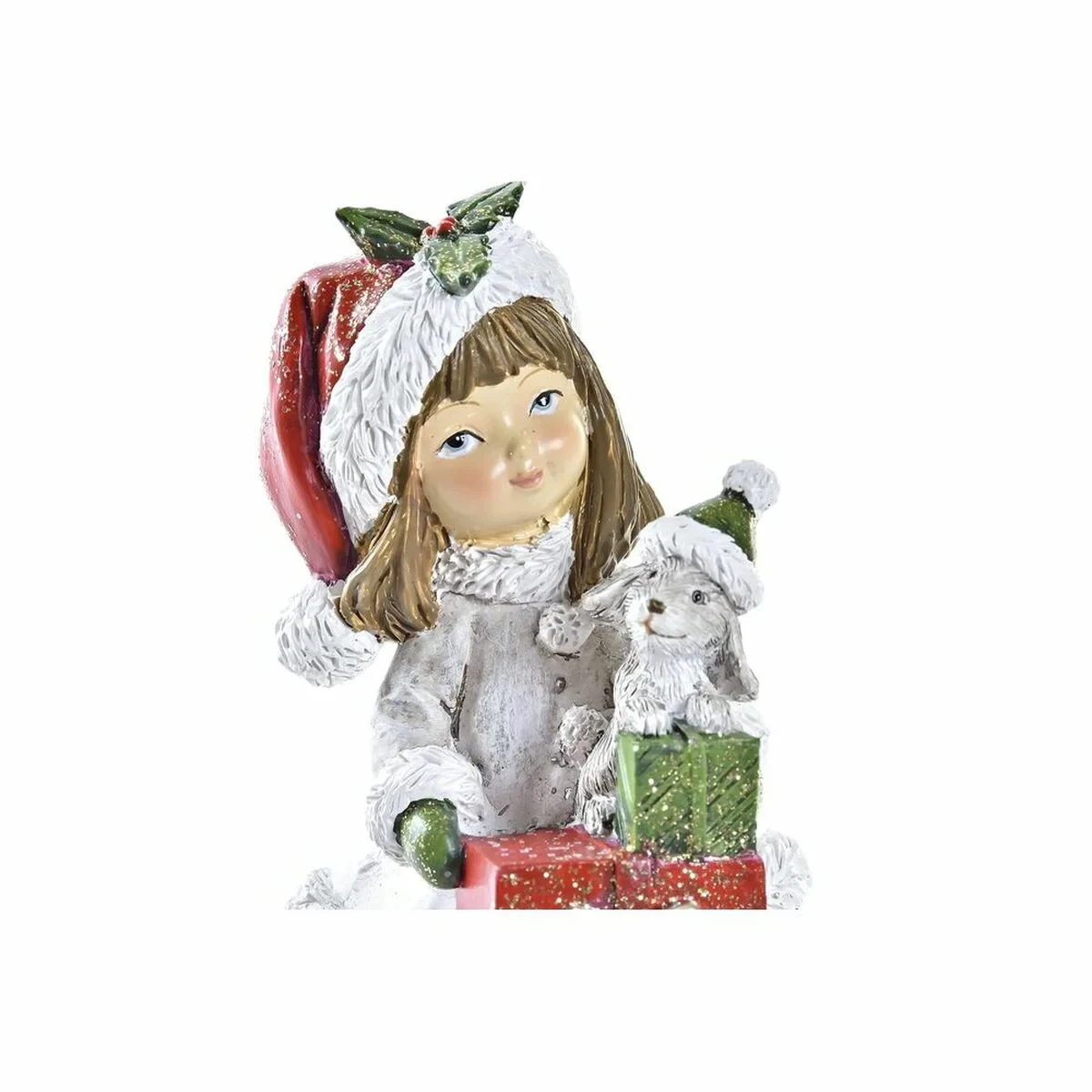 Adorno Navideño DKD Home Decor Resina Niñas (6,5 x 6,5 x 12 cm) (2 Unidades)