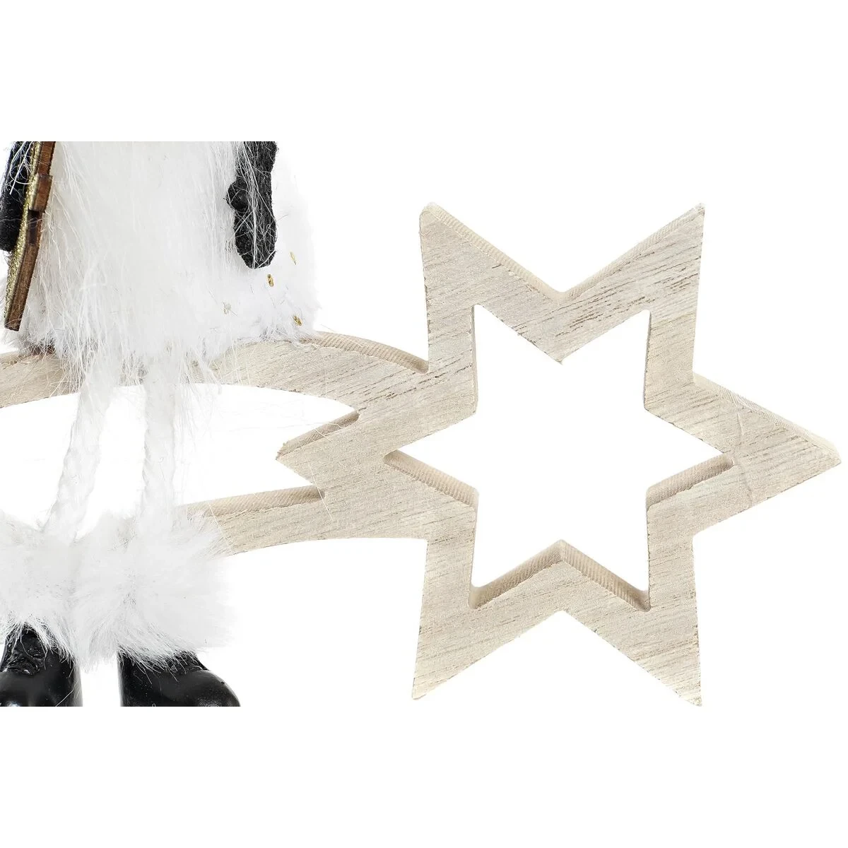 Estrella de Navidad DKD Home Decor Poliéster MDF Estrella (2 Unidades) (18 x 6 x 19 cm)