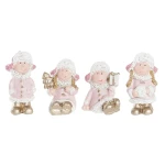 Adorno Navideño DKD Home Decor Resina Ángel (3,5 x 2,5 x 4 cm) (4 Unidades)