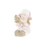 Adorno Navideño DKD Home Decor Resina Ángel (3,5 x 2,5 x 4 cm) (4 Unidades)