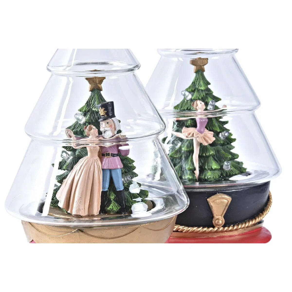 Decoración luminosa DKD Home Decor Navidad Rojo Blanco (15 x 13,5 x 24 cm) (2 Unidades)