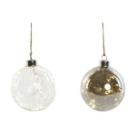 Decoración Colgante DKD Home Decor Transparente Cristal 10 x 10 x 10 cm (2 Unidades)