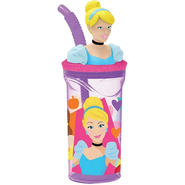 Vaso con Pajita Disney Princess CZ11334 3D Rosa