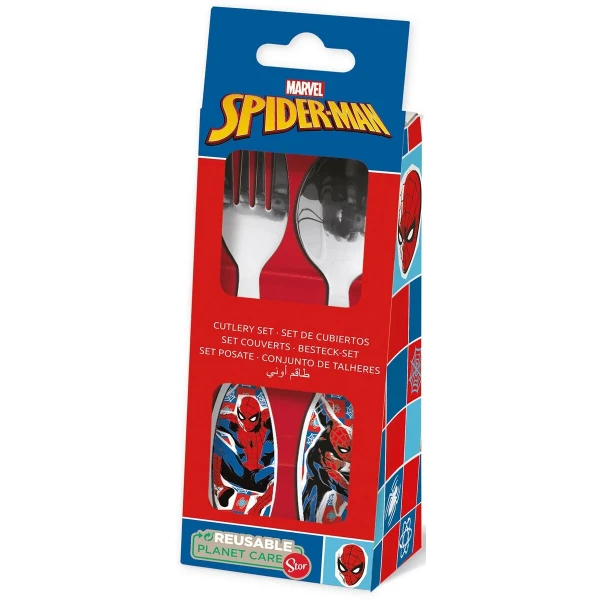 Juego de Cubiertos Spider-Man CZ11342 Acero Inoxidable Multicolor 2 Piezas