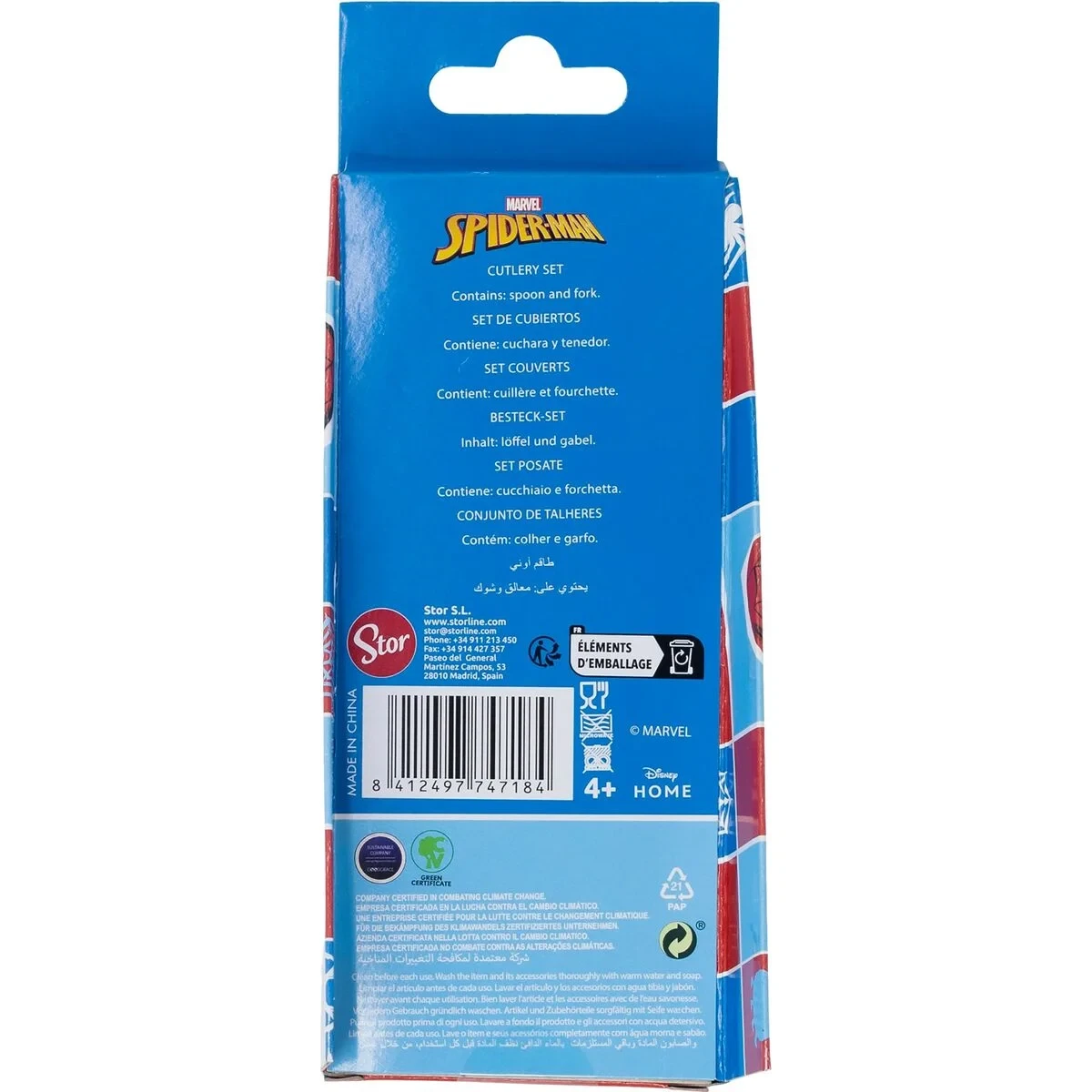 Juego de Cubiertos Spider-Man CZ11342 Acero Inoxidable Multicolor 2 Piezas