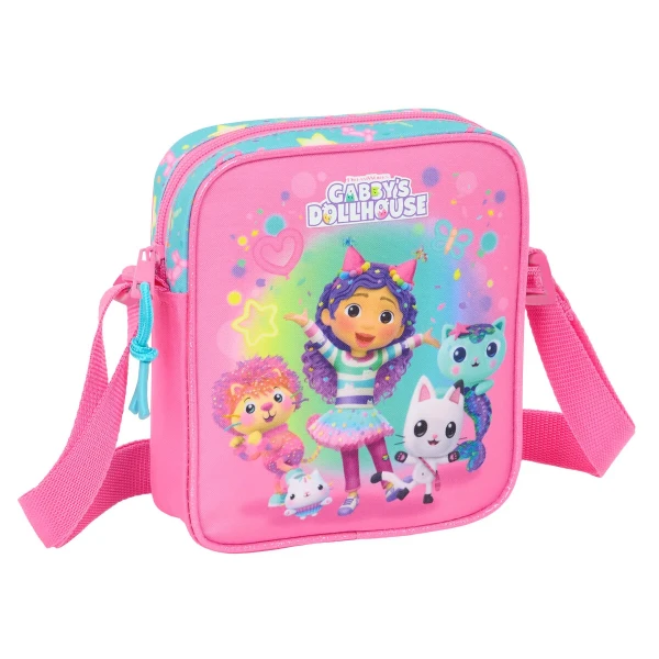 Bolso Bandolera Gabby's Dollhouse Confetti Rosa Turquesa 16 x 18 x 4 cm