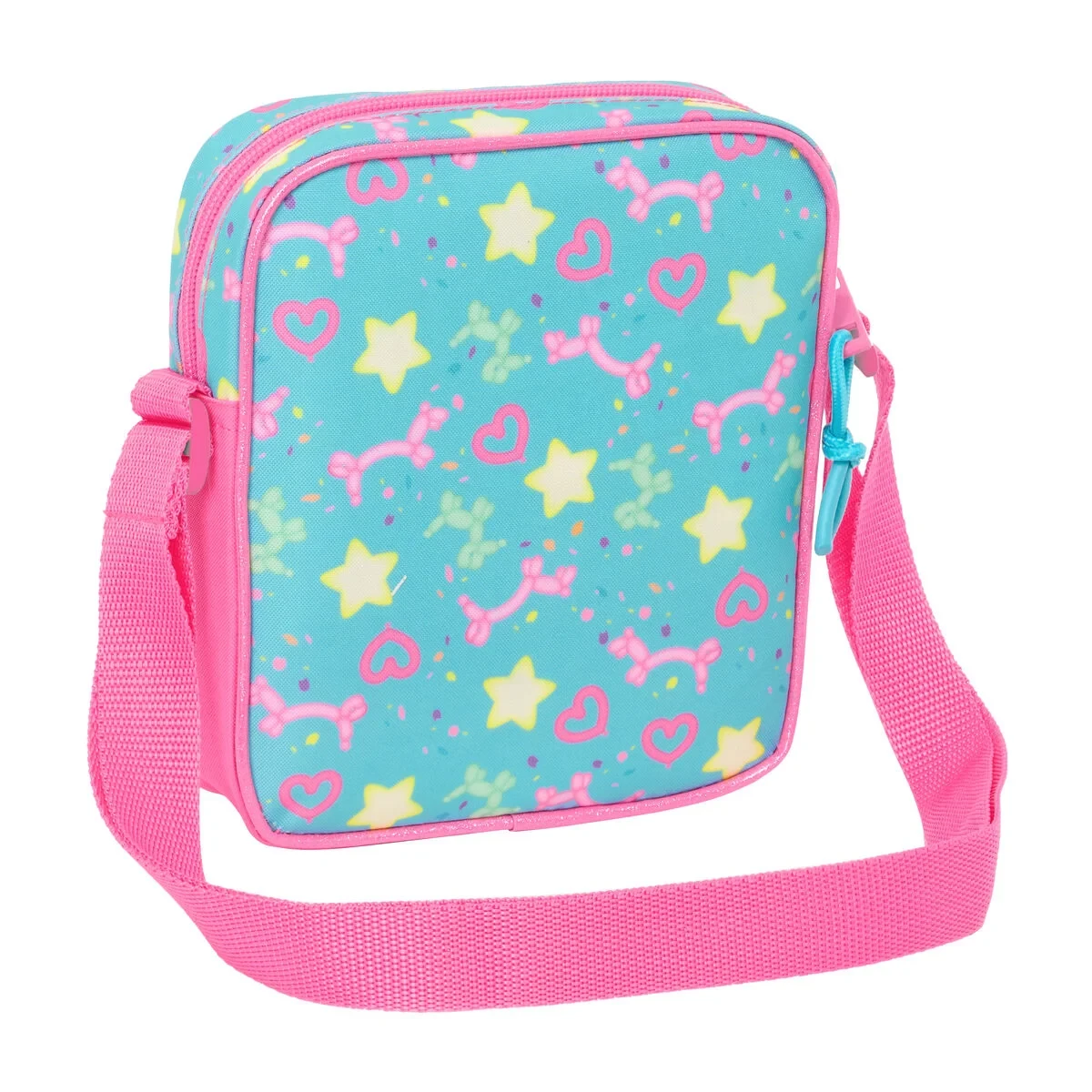 Bolso Bandolera Gabby's Dollhouse Confetti Rosa Turquesa 16 x 18 x 4 cm
