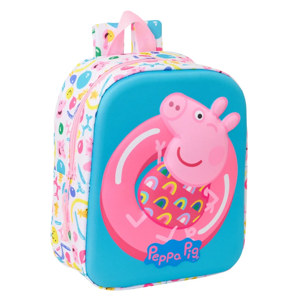 Mochila Infantil Peppa Pig Azul Blanco Rosa 22 x 27 x 10 cm 3D