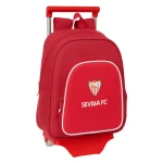 Mochila Escolar con Ruedas Sevilla Fútbol Club Rojo 28 x 34 x 10 cm