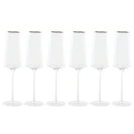 Set de Copas Home ESPRIT Transparente Dorado Cristal 400 ml (6 Unidades)