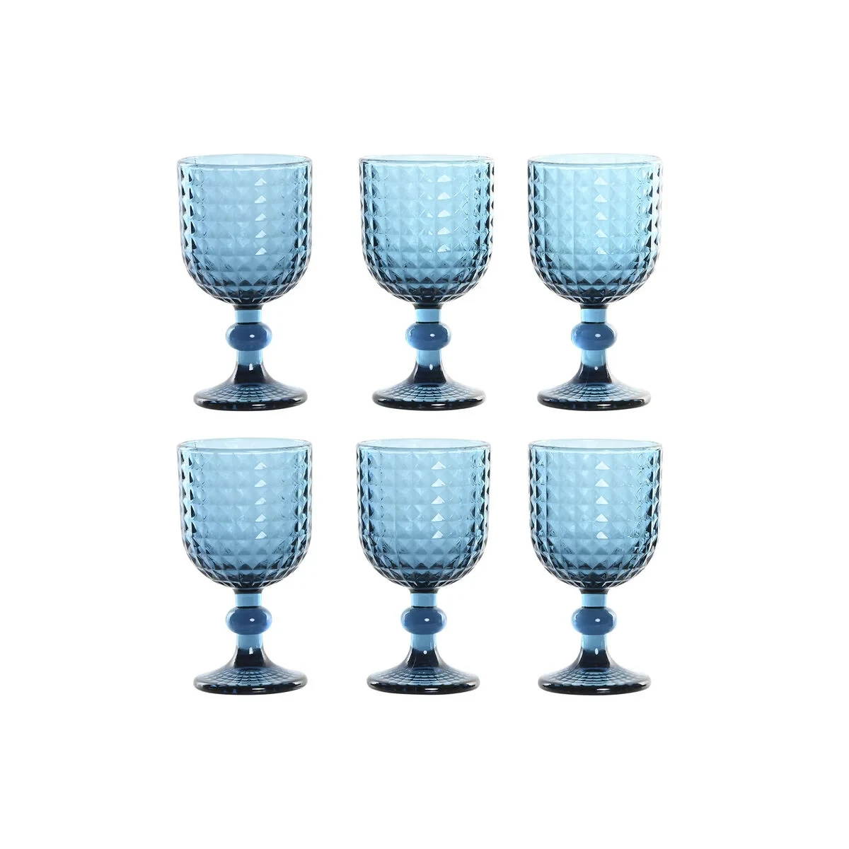 Set de Copas Home ESPRIT Azul Cristal 260 ml (6 Unidades)