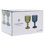 Set de Copas Home ESPRIT Azul Cristal 260 ml (6 Unidades)