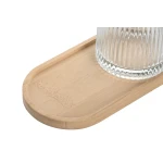 Set de Baño Home ESPRIT Transparente Natural Bambú Cristal Moderno 3 Piezas