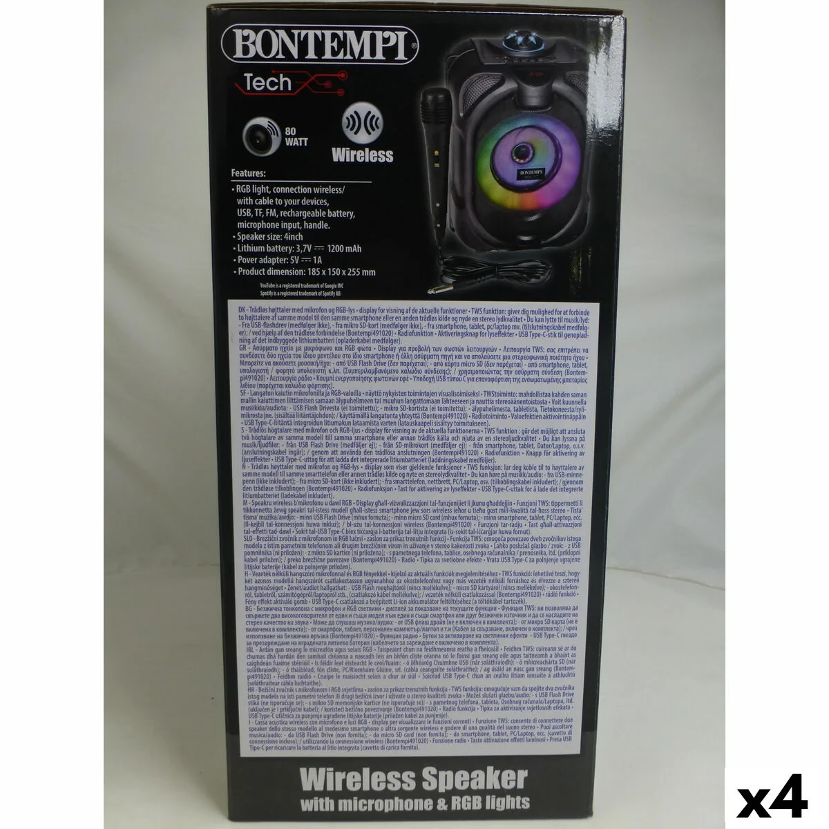 Altavoz con Micrófono Karaoke Bontempi 4 Unidades