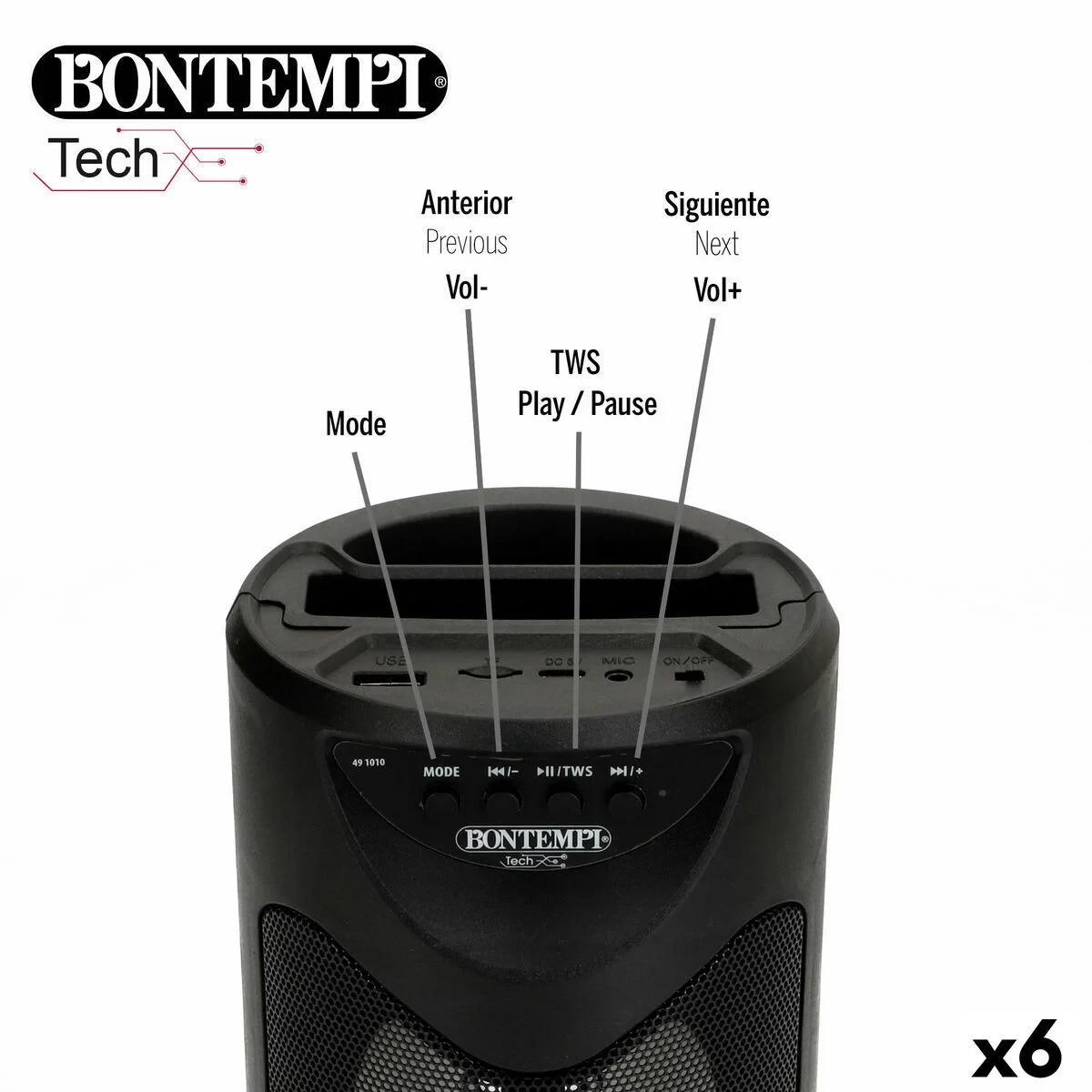 Altavoz con Micrófono Karaoke Bontempi 6 Unidades