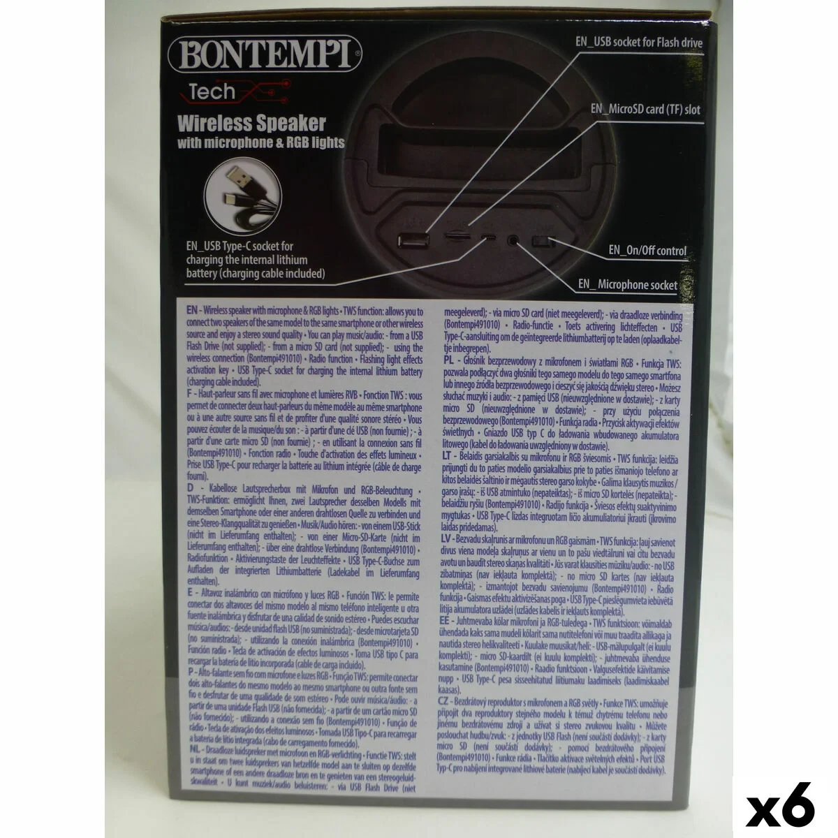 Altavoz con Micrófono Karaoke Bontempi 6 Unidades