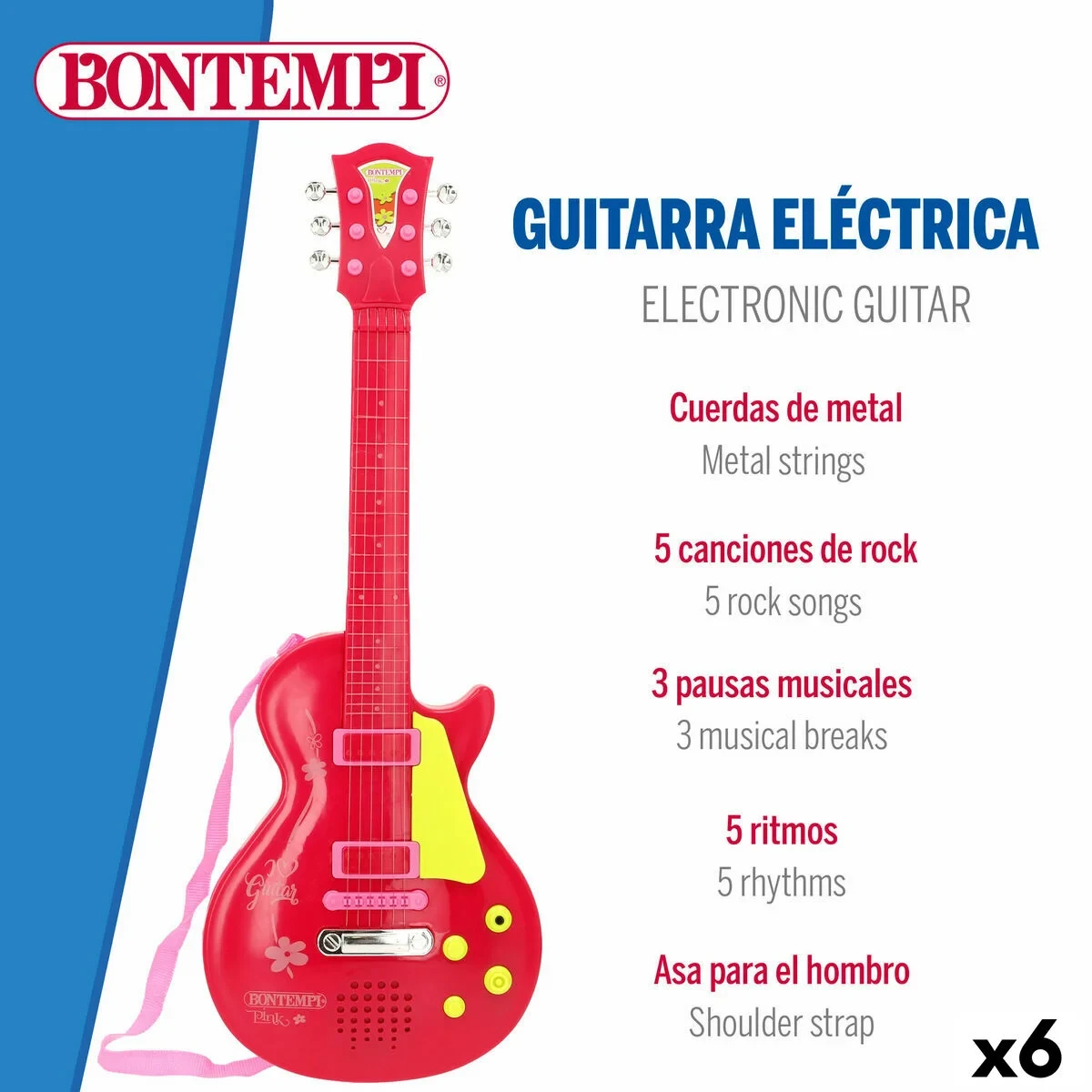 Guitarra Infantil Bontempi 20 x 56 x 4 cm (6 Unidades)