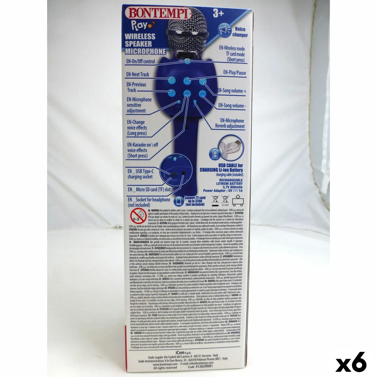Micrófono Karaoke Bontempi 6 Unidades