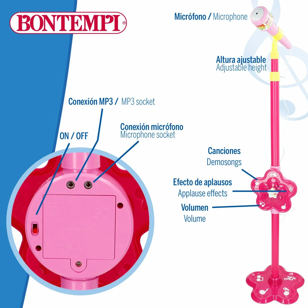 Micrófono de juguete Bontempi 20 x 105 x 20 cm (6 Unidades)