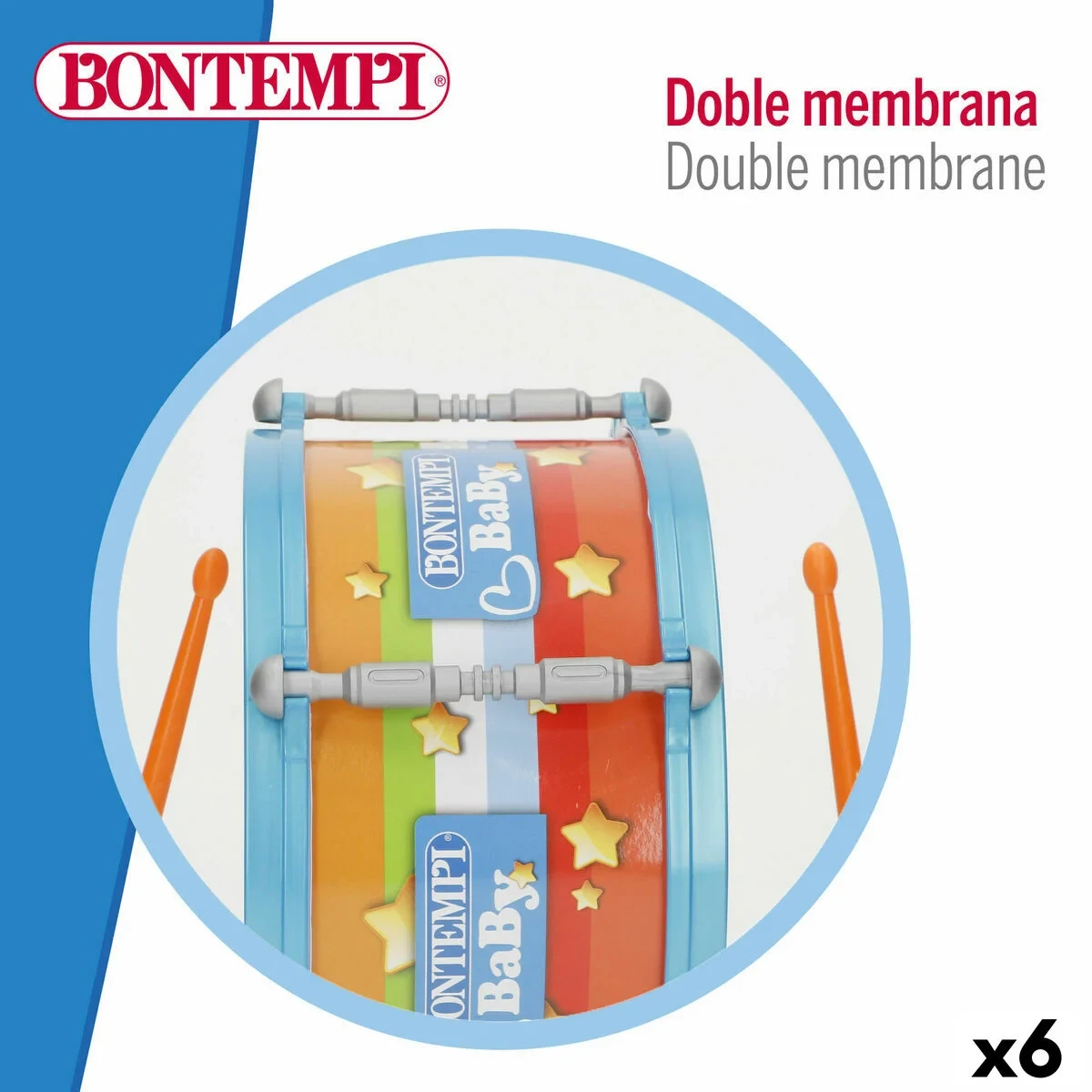 Tambor Bontempi 24 x 13 x 24 cm (6 Unidades)