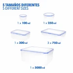 Set de Recipientes de Cocina Herméticos Apilables Max Home 29 x 12 x 20 cm 6 Unidades