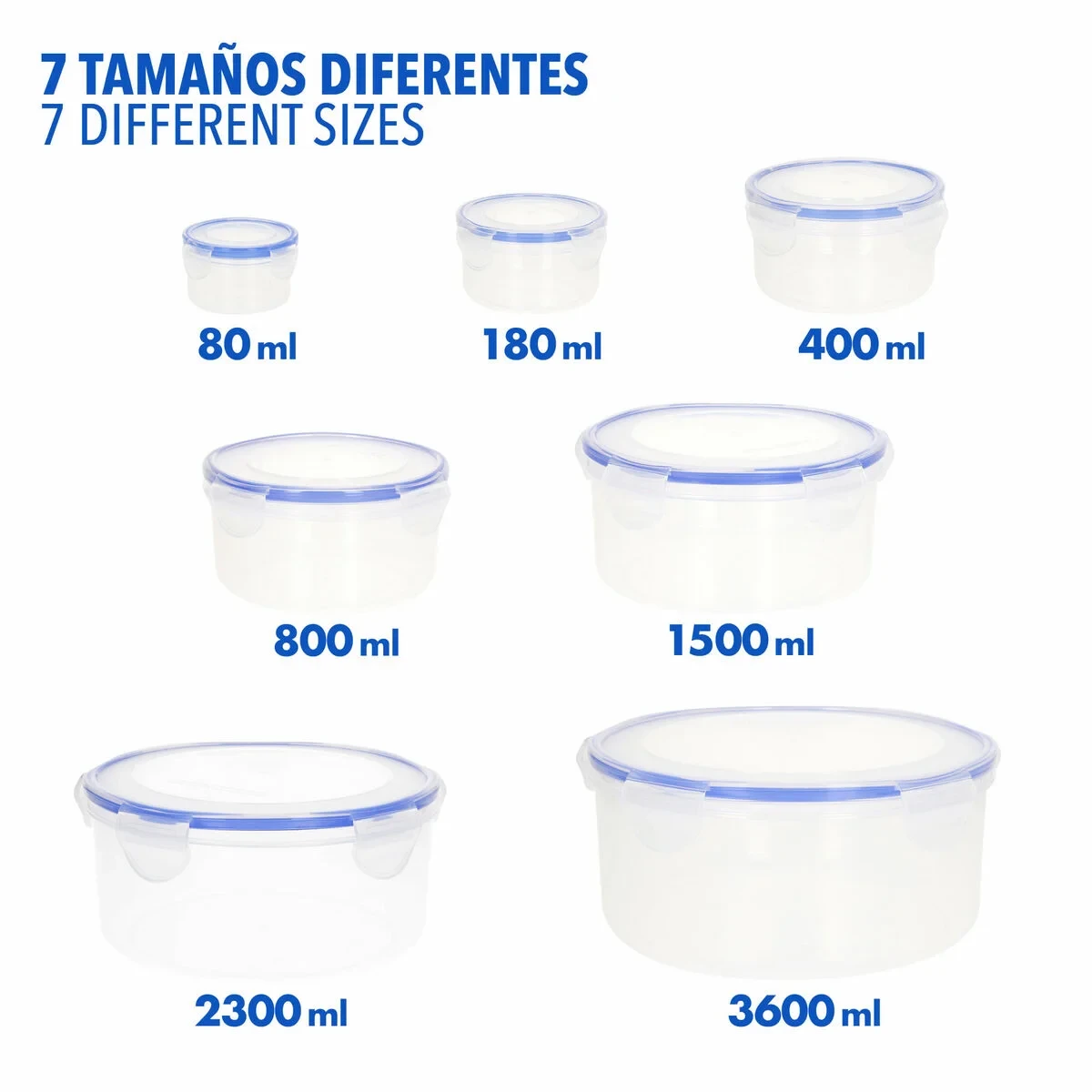 Set de Recipientes de Cocina Herméticos Apilables Max Home 23 x 11 x 23 cm 6 Unidades