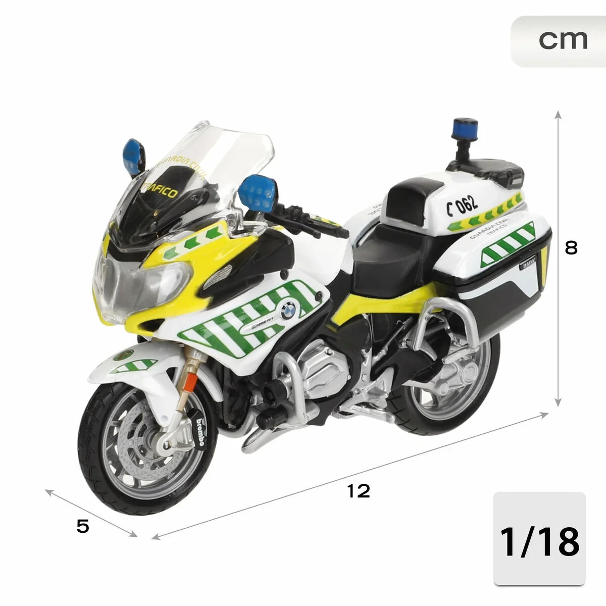 Motocicleta Maisto R 1200 RT GUARDIA CIVIL 12 x 8 x 5 cm