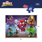 Set de 4 Puzzles Spidey 35 x 1,5 x 25 cm 48 Piezas (6 Unidades)