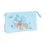 Portatodo Triple Mickey Mouse Clubhouse Baby Azul claro 22 x 12 x 3 cm