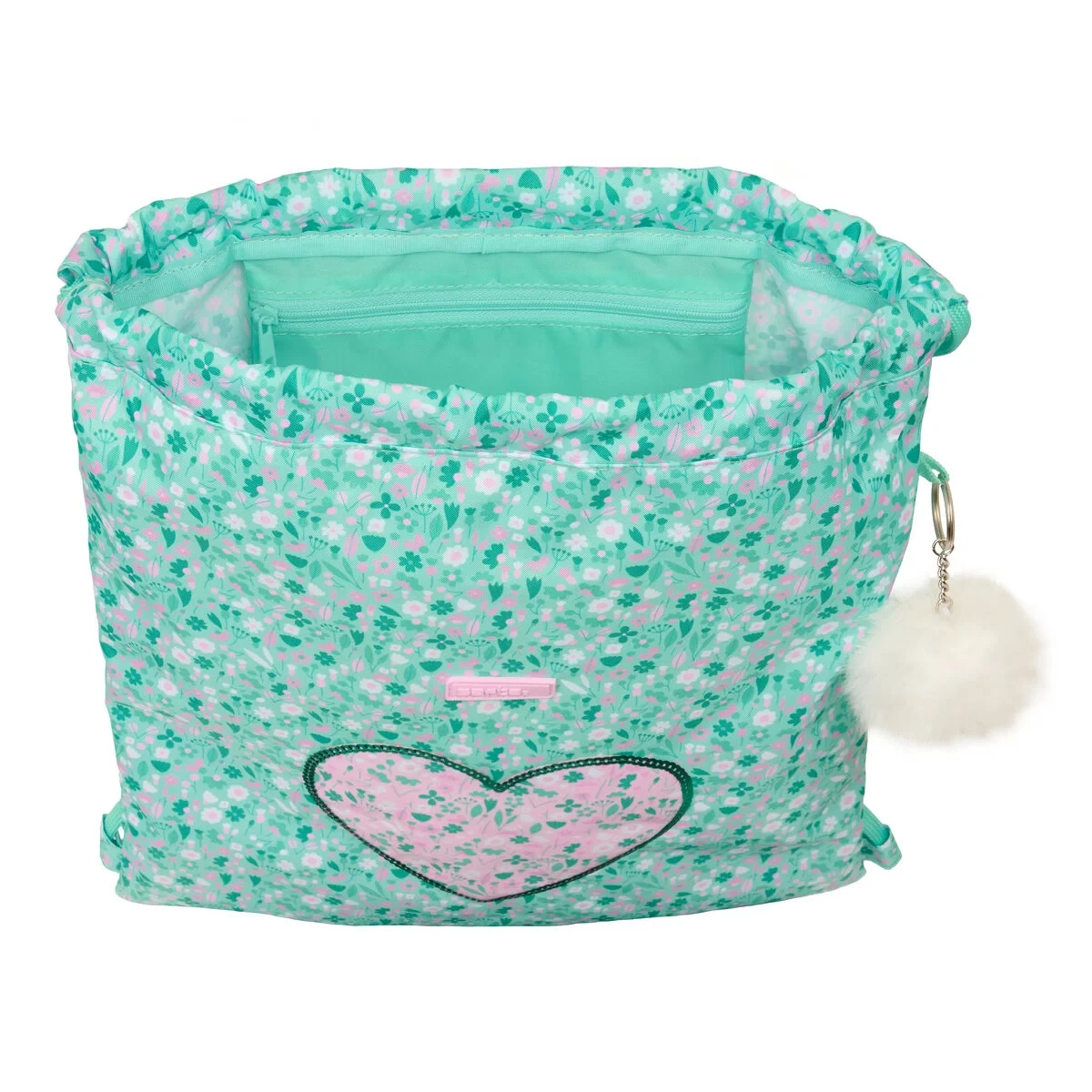 Bolsa Mochila con Cuerdas Safta Cuore Menta 35 x 40 x 1 cm
