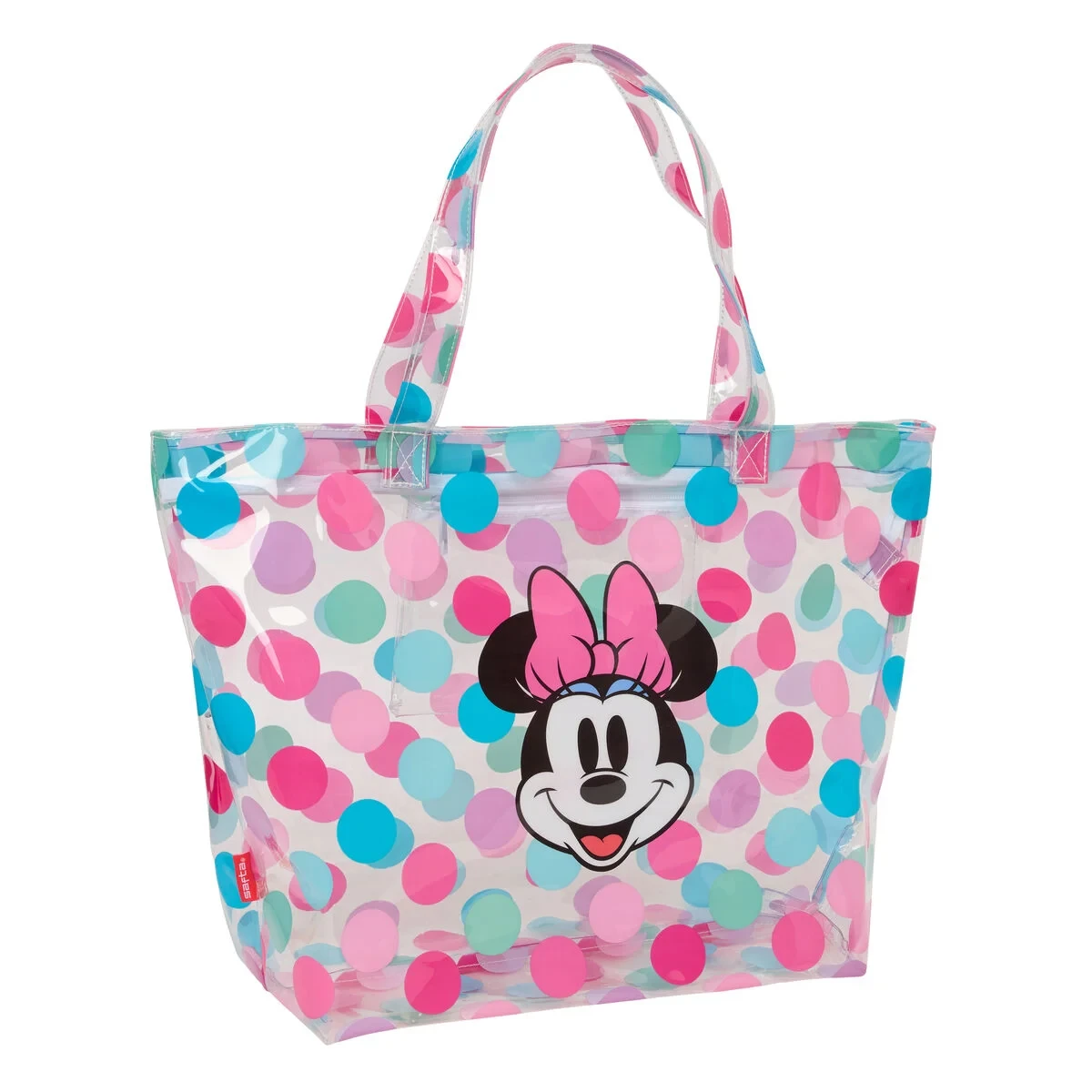 Bolsa de Compras Minnie Mouse Beach Multicolor Transparente 54 x 35 x 17 cm