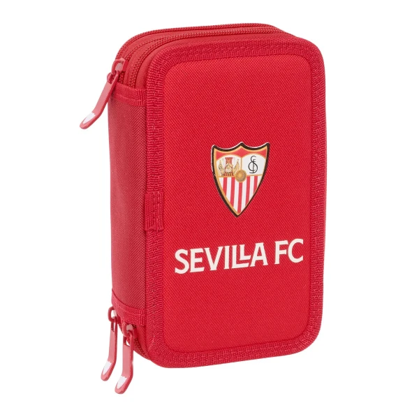 Plumier Triple Sevilla Fútbol Club Rojo 12,5 x 19,5 x 5,5 cm 37 Piezas